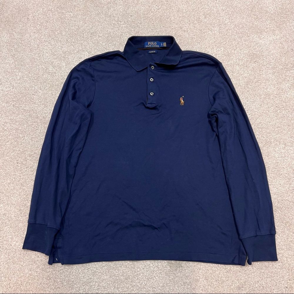Polo Ralph Lauren Men’s Blue Long Sleeve Polo Shirt Size Small Classic Fit
